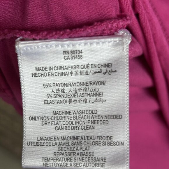 BCBGMaxAzria Fuchsia V Neck CrossWrap Sleeveless Top Size Medium - Picture 3 of 6